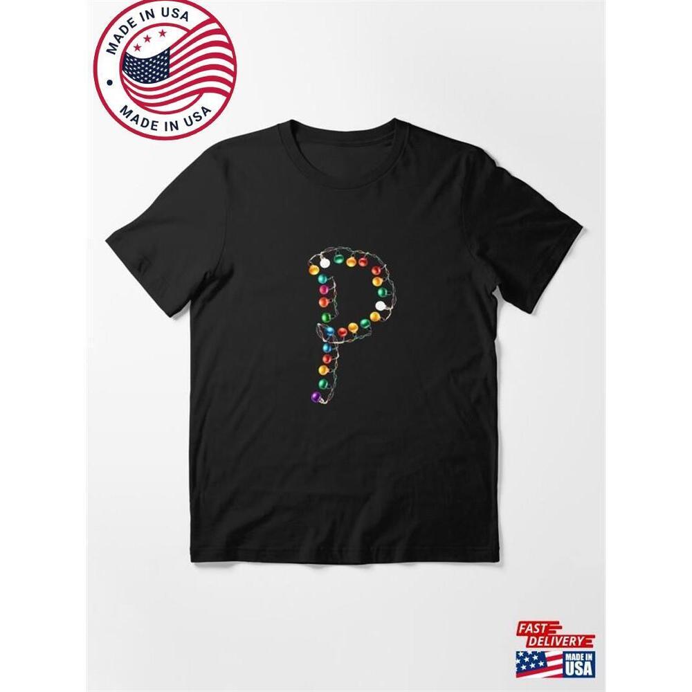Name Letter P Holiday Lights T-Shirt Unisex